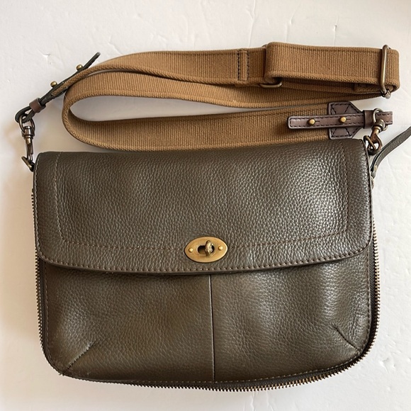 J Crew Green Leather Crossbody Purse Handbag - Picture 1 of 10